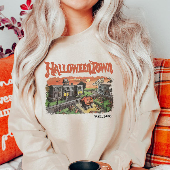 Halloweentown Vintage 90's Crewneck Sweatshirt-Painted Lavender