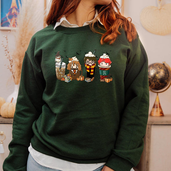 Potter Fall Coffee Crewneck Sweatshirt--Painted Lavender