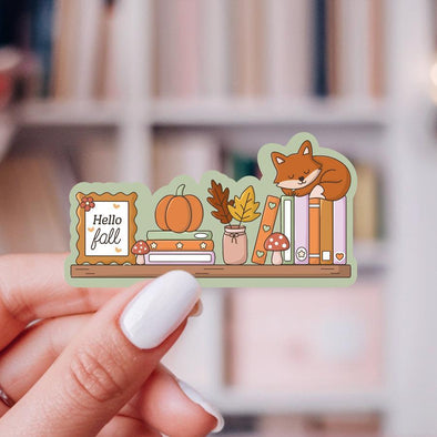 Hello Fall Bookshelf Sticker-Stickers-Painted Lavender