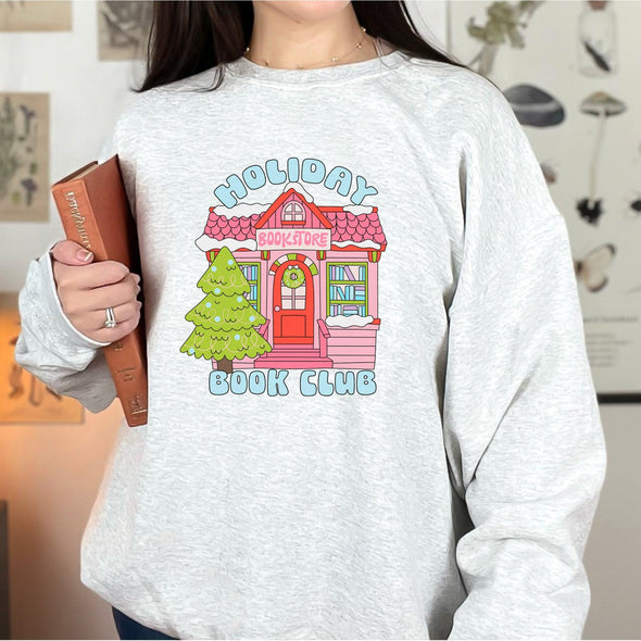 Holiday Book Club Crewneck Sweatshirt-Painted Lavender