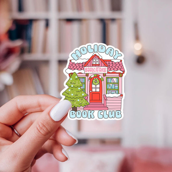 Holiday Book Club Sticker-Stickers-Painted Lavender