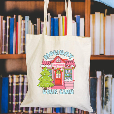 Holiday Book Club Tote Bag-Painted Lavender