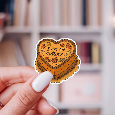 I Am An Autumn Fall Cake Sticker-Stickers-Painted Lavender