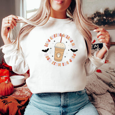 Iced Coffee Brings Me Back From the Dead Sweatshirt-Painted Lavender