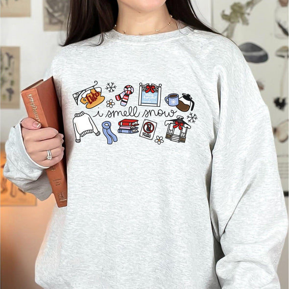 I Smell Snow Gilmore Girls Crewneck Sweatshirt-Painted Lavender