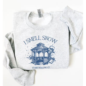 I Smell Snow Stars Hollow Crewneck Sweatshirt-Painted Lavender
