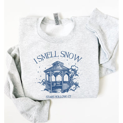 I Smell Snow Stars Hollow Crewneck Sweatshirt-Painted Lavender