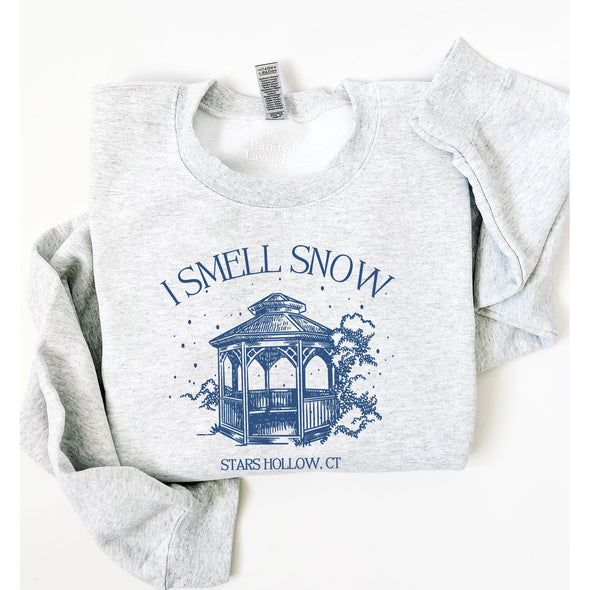 I Smell Snow Stars Hollow Crewneck Sweatshirt-Painted Lavender