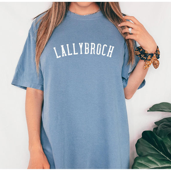 Lallybroch Varsity Oversized Tee--Painted Lavender