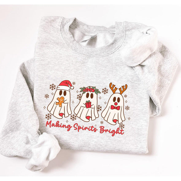 Making Spirits Bright Crewneck--Painted Lavender