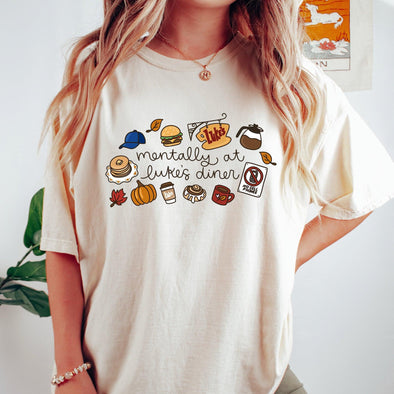 Mentally At Luke's Diner Gilmore Girls Tshirt-Painted Lavender