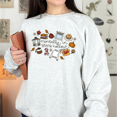 Mentally In Stars Hollow Crewneck Sweatshirt-Painted Lavender