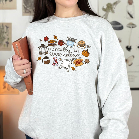 Mentally In Stars Hollow Crewneck Sweatshirt-Painted Lavender