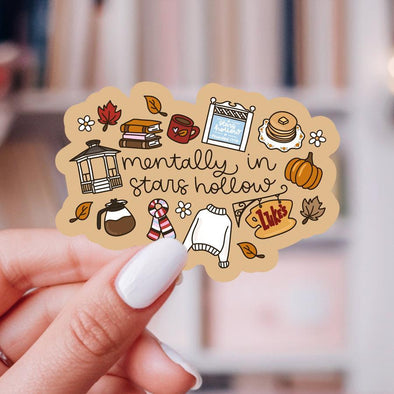 Mentally In Stars Hollow Neutral Sticker-Stickers-Painted Lavender