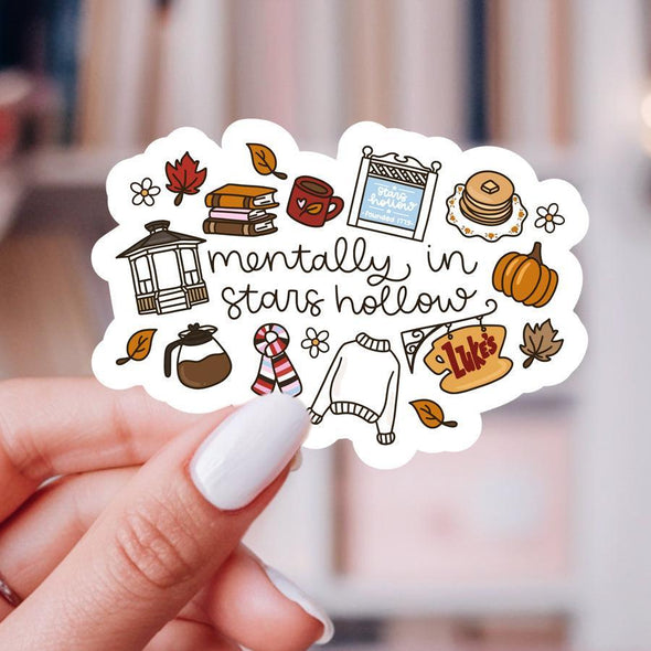 Mentally In Stars Hollow Sticker-Stickers-Painted Lavender