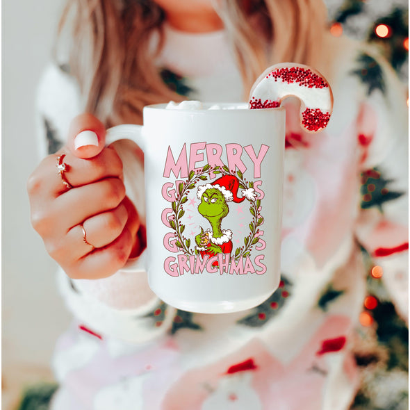 Merry Grinchmas Mug-Painted Lavender