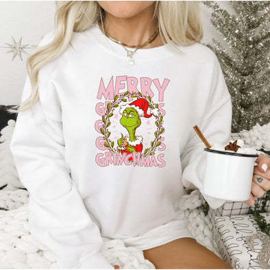 Merry Grinchmas Crewneck Sweatshirt--Painted Lavender