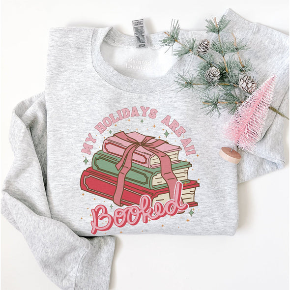 My Holidays Are All Booked Crewneck Sweatshirt-Painted Lavender