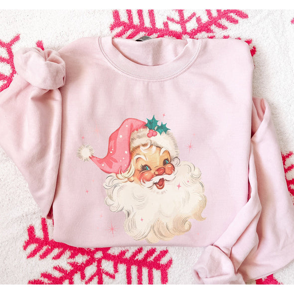 Vintage Santa Crewneck Sweatshirt-Painted Lavender
