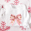 Pink Gingerbread Bow Crewneck Sweatshirt-Painted Lavender