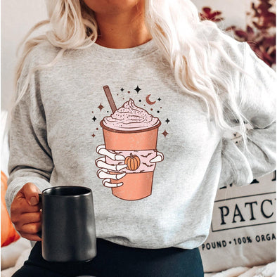 Pumpkin Spice Latte Crewneck Sweatshirt-Painted Lavender