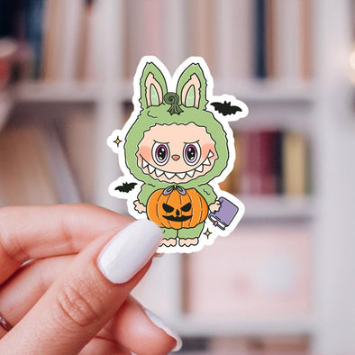 Pumpkin Trinket Monster Doll Sticker-Stickers-Painted Lavender