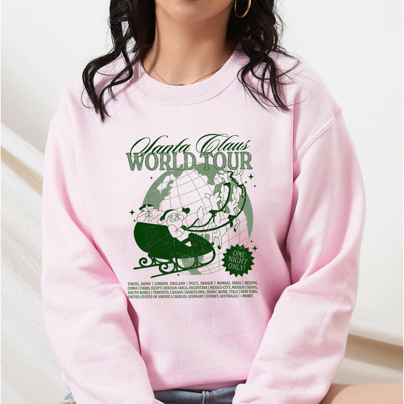 Santa Word Tour Crewneck Sweatshirt-Painted Lavender