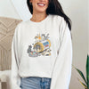 Serotonin Booster Cats Crewneck Sweatshirt-Painted Lavender