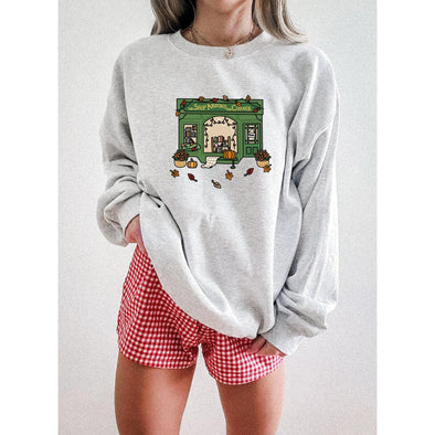 The Shop Around The Corner Bookstore Crewneck Sweatshirt-Painted Lavender