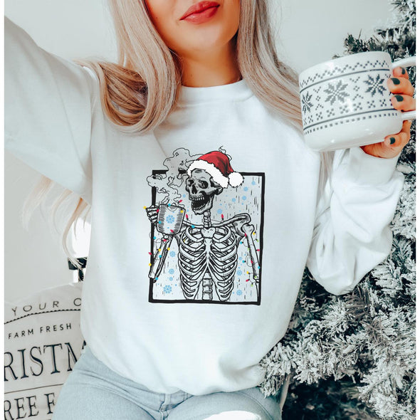 Skelly Holiday Coffee Sweatshirt--Painted Lavender