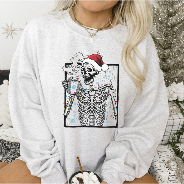 Skelly Holiday Coffee Sweatshirt--Painted Lavender