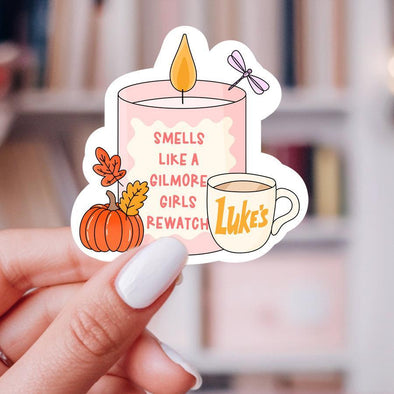 Smells Like a Gilmore Girls Rewatch Sticker-Stickers-Painted Lavender