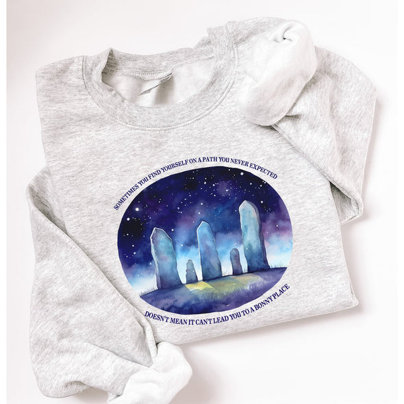 Sometimes You Find Yourself On A Path You Never Expected Crewneck-Painted Lavender
