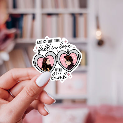 So The Lion Fell In Love With The Lamb Heart Locket Sticker