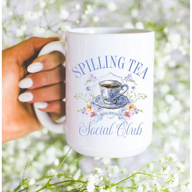 Spilling The Tea Social Club Mug-Painted Lavender