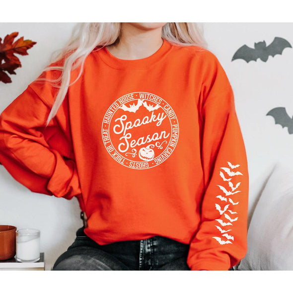 Spooky Season Crewneck Sweatshirt-S-Burnt Orange-Painted Lavender