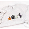 Spooky Cats Crewneck Sweatshirt-Painted Lavender