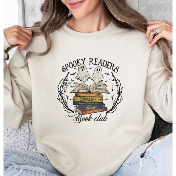Spooky Readers Book Club Crewneck Sweatshirt-Painted Lavender