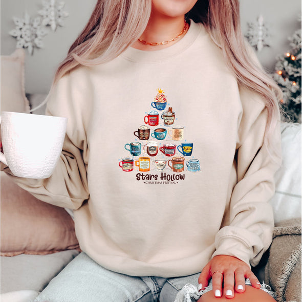Stars Hollow Winter Festival Coffee Mugs Crewneck Sweatshirt-Painted Lavender