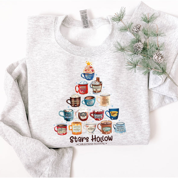 Stars Hollow Winter Festival Coffee Mugs Crewneck Sweatshirt-Painted Lavender