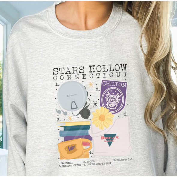 Stars Hollow List Crewneck Sweatshirt - Gilmore Girls-Painted Lavender