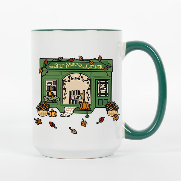 The Shop Around The Corner Bookstore Mug-Painted Lavender