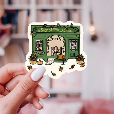 The Shop Around The Corner Bookstore Sticker-Stickers-Painted Lavender