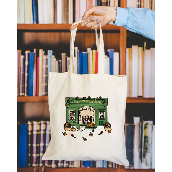 The Shop Around The Corner Bookstore You've Got Mail Tote Bag-Painted Lavender