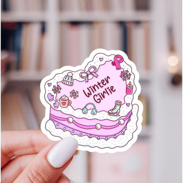 Winter Girlie Cake Sticker-Stickers-Painted Lavender