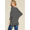 Back to Black Stripe Dolman Top, Black and White--Painted Lavender