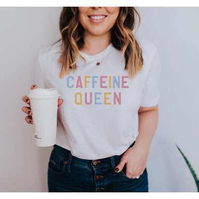 Caffeine Queen Tee, Pastel Print-Painted Lavender