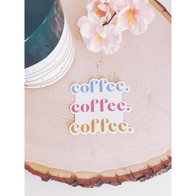 Coffee Coffee Coffee Sticker-Stickers-Painted Lavender