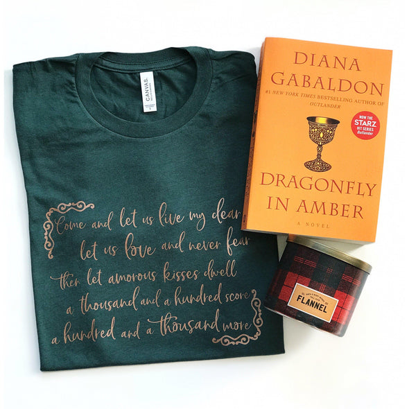 Come Let Us Live My Dear Outlander Crew Neck Tee, Rose Gold--Painted Lavender