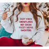 Cozy Vibes Sweatshirt, Red Print--Painted Lavender